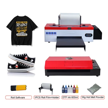 Автоматический маленький плоский DTF офсетный принтер с белыми чернилами для горячего тиснения, самоклеящаяся pt-пленка для печати одежды, цветная печатная машина