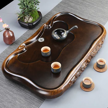 Высококачественный деревянный чайный поднос для хранения дренажа обслуживает роскошные нерегулярные поднос кухня еда простота плато чая аксессуары ZLXP